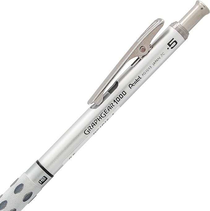 Pentel GraphGear 1000 Mechanical Pencil, (0.5mm) Point Size, Black Barrel, 1 Each (PG1015A)