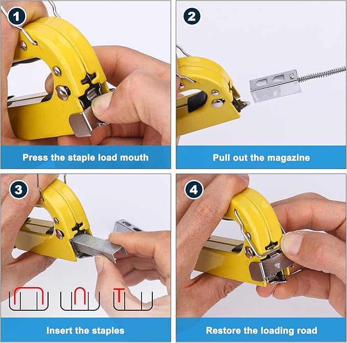 HAUTMEC 3-in-1 Heavy Duty Staple Gun Kit – Chromed Steel Upholstery Stapler with 600 Staples, Quick-Jam Clear, Adjustable Driving Force & Rapid Loading – HT0430