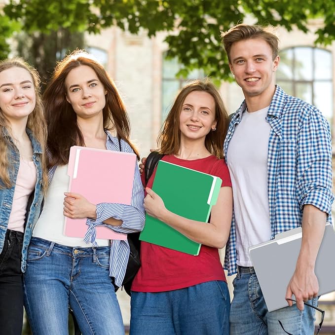 SUNEE File Folders, 30 Pack Manilla Folders 8.5 x 11, Colored File Folders Home Office School Supplies for Documents Files Paper, Gray