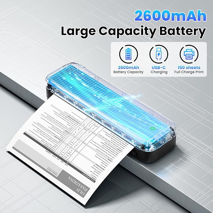 Phomemo Portable Printers Wireless for Travel, M832 Inkless Bluetooth Thermal Printer Support 8.5'' x 11'' US Letter & A4 Size, Compatible with iPhone Android Laptop for Mobile Office Home, with Case