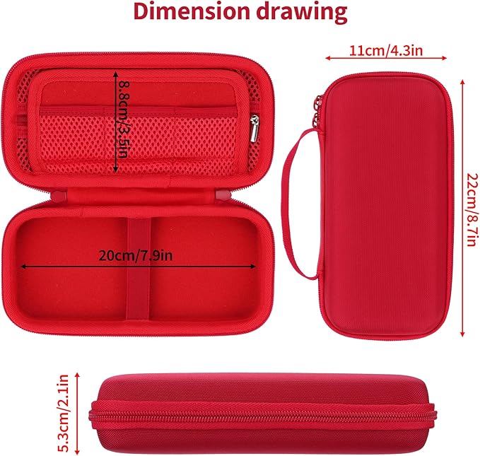 Storage Case Compatible with Texas Ti-84 Plus CE/TI-84 Plus/TI-Nspire CX II CAS/TI-Nspire CX II/TI-83 Plus/TI-89 Titanium/TI-85/TI-86 Calculator (Red)