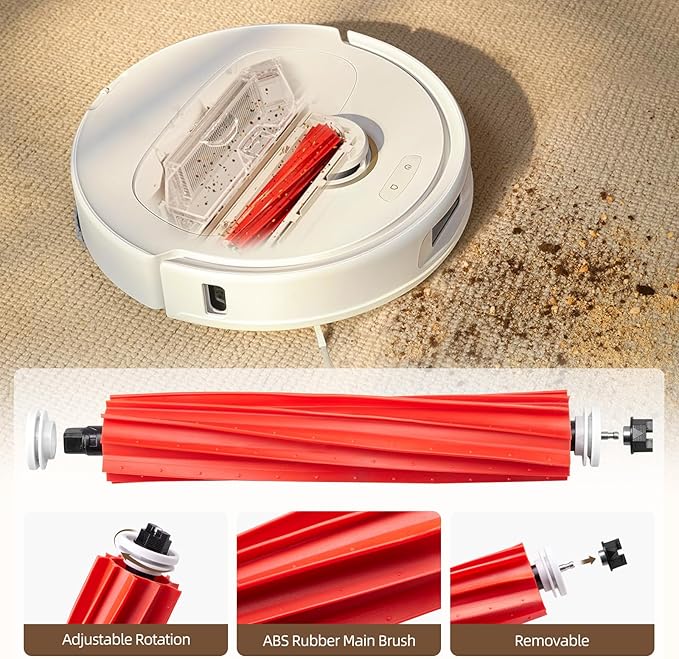 EOVWAEO 26 Pack Accessories for Roborock Qrevo S/Qrevo Pro/Qrevo Plus/Qrevo Maxv Vacuum Robot, Replacement 2 Main Brush 6 Mop Pads 6 Dust Bag 6 Sidebrush 4 Filter 1 Cleaning Brush 1 Screwdriver