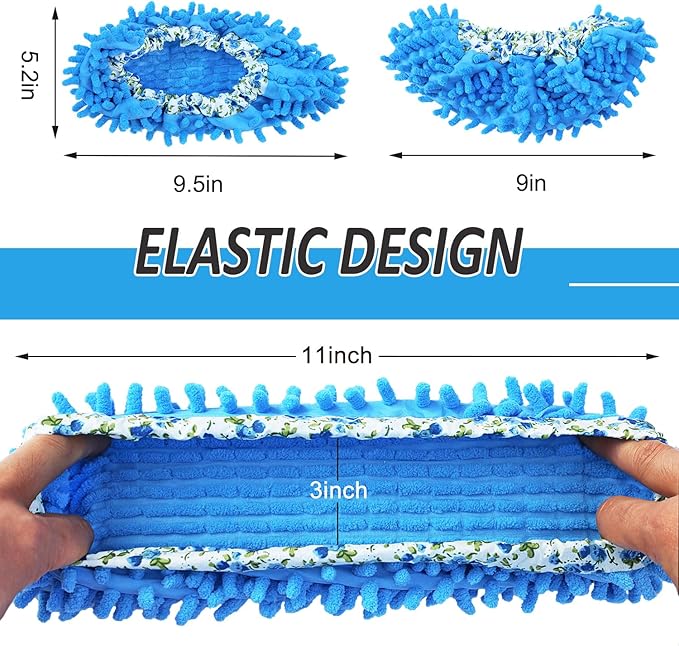 Mop Slippers Shoes Cover Duster - Microfiber Mopping Slippers for Floor Cleaning,Floor Cleaning Tools, Washable Reusable Socks Mop Shoes Microfiber Foot Socks (4 Pairs)