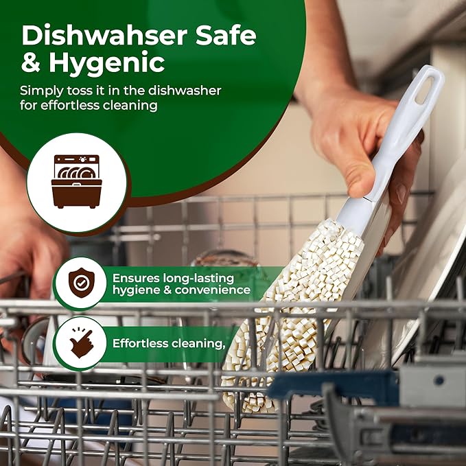 Tupkee Wine Glass Cleaning Brush – Soft Non-Scratch Foam Bristles, Dishwasher Safe – Flute and Stemware Wine Glass Cleaner Brush for Crystal, Champagne Glasses, Bottle, Mug & Tumbler – Made in the USA