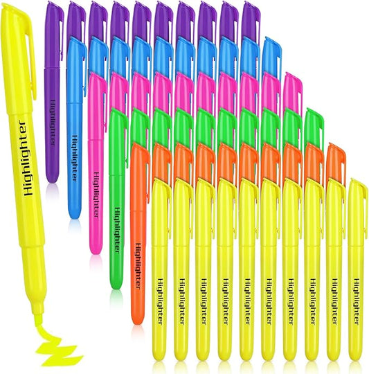 Highlighters Bulk, Chisel Tip Dry-Quickly Highlighter Markers, 60 Count-6 Assorted Colors Highlighters Bulk Pack for Adult Kids, Teachers Supplies for School, Classroom Must Have(Multicolour, 60)