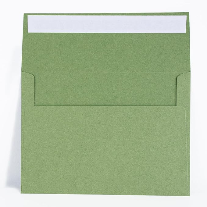 100 Pack Sage green 5x7 Envelopes for 5x7 Cards,Invitations,Wedding,Baby Shower,Graduation,Self Seal Azaza
