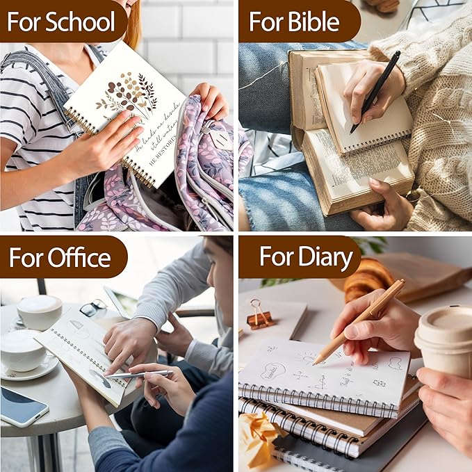 Bible Floral Notebook Journal - Vintage Floral Flower Spiral Notebook, Christian Notebooks, He Restores My Soul Notebooks Christian Gifts for Women, Bible School Office Supplies, 6x8.2In