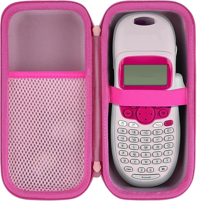 Storage Case Compatible with DYMO LetraTag 100H / 100H Plus Handheld Label Maker (Pink Case)