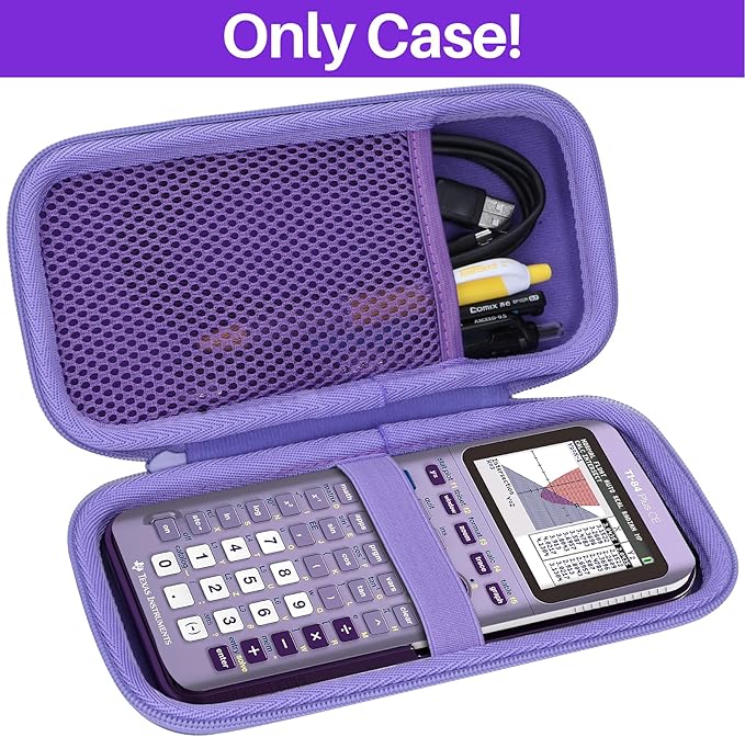 Hard Case Compatible with Texas Instruments TI-84 Plus CE/TI-84 Plus/TI-Nspire CX II CAS/TI-Nspire CX II/TI-83 Plus/TI-89 Titanium/TI-85 / TI-86 Color Graphing Calculator (Iris Purple Case)