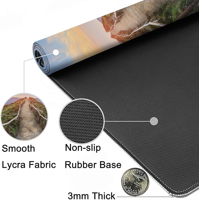 MIOAOSRT Mouse Pad,Mountain Landscape Ponta Delgada Extended Gaming Mouse Pad,Large Non-Slip Rubber Base Mousepad with Stitched Edges,Waterproof Mouse Mat Desk Pad for Office Game Home 35.4x15.75 in