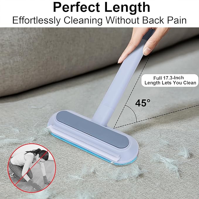 HappyLong Pet Hair Remover for Furniture, 17.3Inch, Reusable Lint Brush for Dog and Cat Hair - Multifunctional Fur Removal Tool, Gentle on Couches, Carpets, Car Seat, Clothes, Bedding