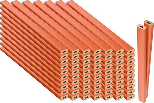 GRAPHITE Hard Lead Carpenter Pencils Bulk - (72) Pieces Lumber Wooden Pencil #2 (HB) - Neon Orange