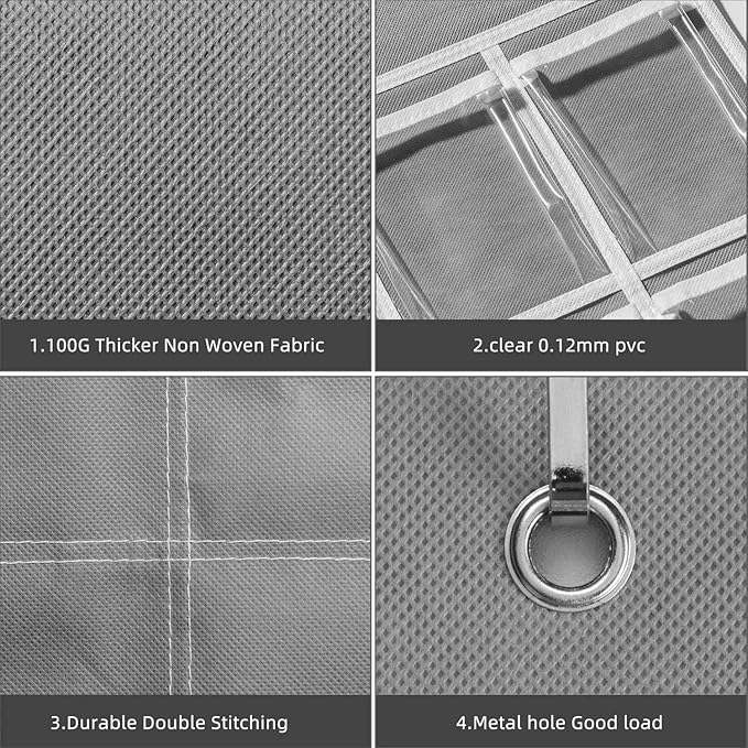 36 Clear Pockets Classroom Pocket Chart for Cell Phones and Calculator Holder, Pocket Chart for Classroom Phone Holder with Number Stickers and Hooks (Grey)