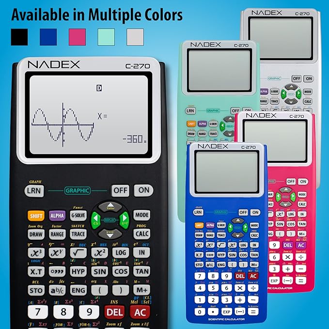 Scientific Calculator with Graph Functions for College and High School Students, Engineering, Advanced Mathematics, Calculus, Algebra, Geometery, Trigonometry, Statistics, Physics, Chemistry - Black