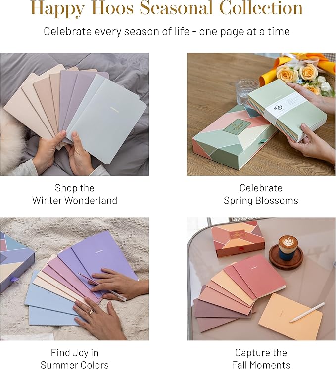 Notebook Journal (8 Pack), A5, 5.5 x 8 in, 80 gsm thick paper, Cute Soft Paper Cover Notebook Set, Thin Writing Journal for Travel, Meditation, Wedding and Dream Journals, Lightweight Lined