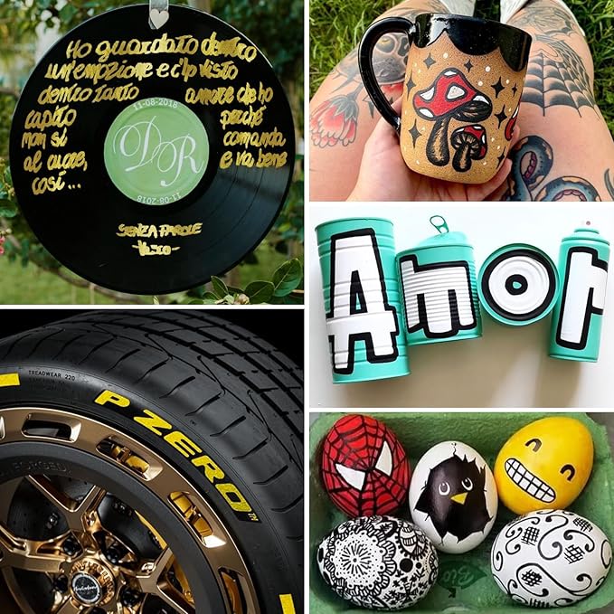 SFAIH Paint Markers Pens - 4 Colors 8 Pack Ultra-High Coverage Acrylic Paint Pens for Rock, Paper, Wood, Fabric, Glass, Metal, Ceramic, Painting, DIY Art Projects, Crafts, Large Capacity Permanent Ink