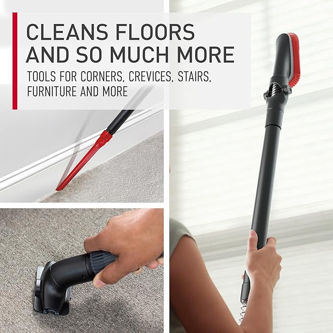 Hoover WindTunnel Cord Rewind Pro Bagless Vacuum Cleaner, Corded Upright Vacuum Cleaner for Carpet and Hard Floor, Automatic Cord Rewind, Corded Vacuum Cleaners for Home Use