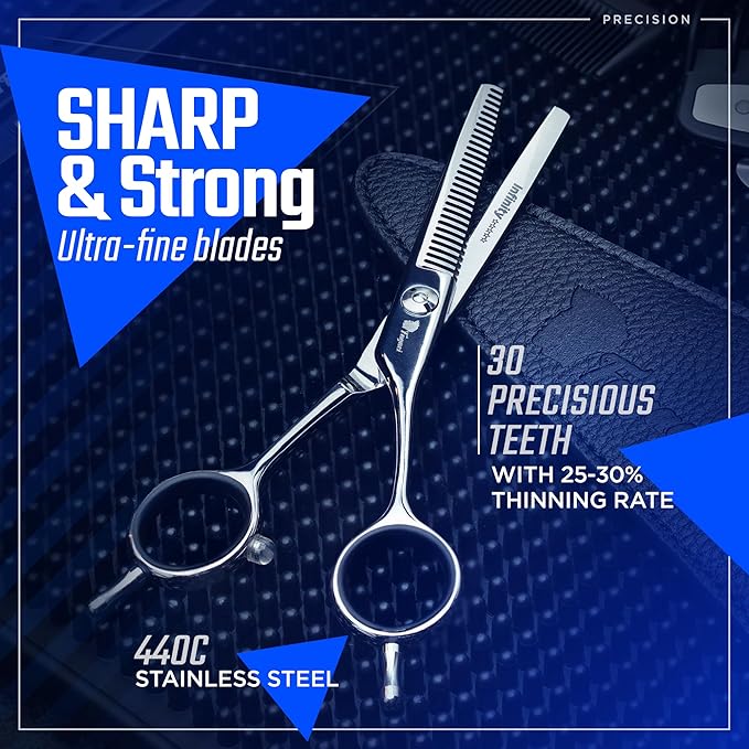 Fagaci Hair Thinning Scissors 5.5" with 440C Steel, Extreme Sharpness & Precise Cuts Texturizing Shears, Barber Thinning Shears, Hair Cutting for Women & Men, Slim Blades Texturizing Scissors