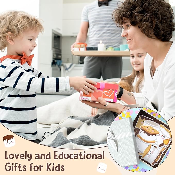 CJiangpo 30Pcs Marshmallow Sticky Notes Pads, 600 Sheets Cute Self Stick Notepad Memo Pads Funny Cartoon Page Marker Classroom Rewards Camping Themed Gift