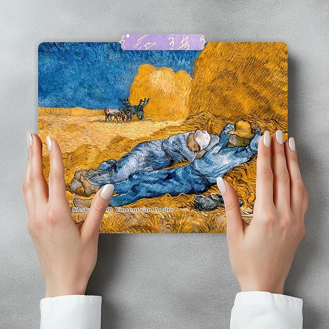 PARTH IMPEX 12 Pack Vincent Van Gogh Decorative File Folders, 1/3 Cut Tab with Assorted Positions, Letter Size Paper Holders (9.37” x 11.75”) Matte Finish Laminated for Office School Work