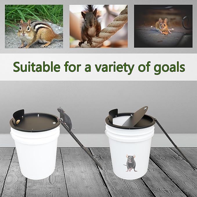 Bucket Lid Mouse Trap Metal 5 Gallon Bucket lid,Strong Metal Material That Cannot be Bitten, auto Reset, Repeat Catch, Indoor Outdoor, Reusable 5 Gallon Bucket Lid, (1Pack)