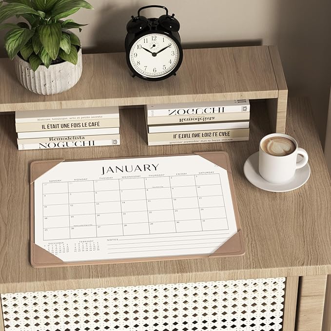 Jotsome Desk Calendar 2025-2026 with Desktop Mat, Desk Pad Calendar From Now to December 2026 14x10.5 inch, Desk Blotter Calendar for Home Office and School, Easy Planning, Apricot