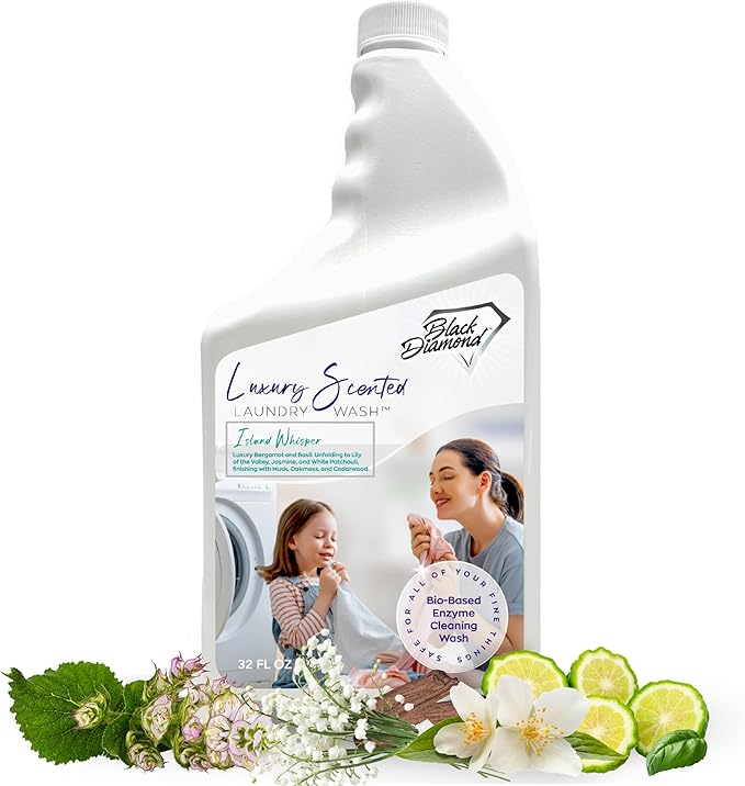Black Diamond Stoneworks Island Whisper Luxury Scented Laundry Wash, Premium Quality Detergent, Superior Cleaning Performance, Long-Lasting Fragrance, 1 Quart.