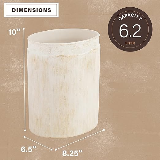 Creative Scents Rustic Luxe Small Bathroom Trash Can 1.53 Gal / 5.8L - Bathroom Garbage Can Bin for Modern Farmhouse Decor - Small Waste Basket for Bathroom and Bedroom