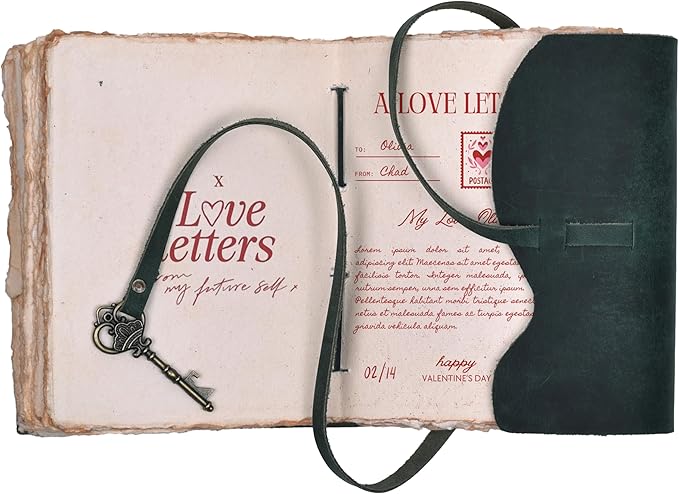 LEATHER VILLAGE Vintage Leather Journal – 200 Handmade Vintage Deckle Edge Paper – Leather bound Journal For Women Men – Vintage Key Closure - Book of Shadows - Turquoise - 8X6 inches (A5)