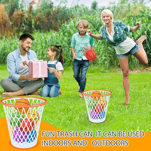 8PCS Basketball Hoop Wastebasket,Basketball Trash Can,Basketball gift,Gym,Basketball-Themed Gift, Garbage Bin, 4.5 Gallon,Basketball Hoop,Garbage Can,Basketball Net Waste Basket for Office,Bedroom