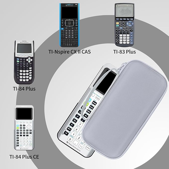 Storage Case Compatible with Texas Ti-84 Plus CE/TI-84 Plus/TI-Nspire CX II CAS/TI-Nspire CX II/TI-83 Plus/TI-89 Titanium/TI-85/TI-86 Calculator (White)