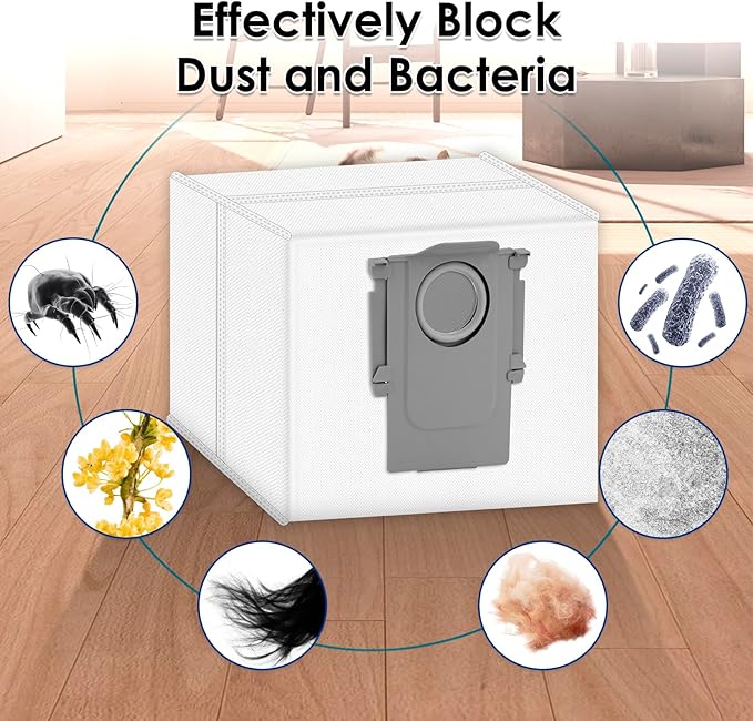 (20 Pack) Q5 Pro+ Q5 Pro Plus Accessories Replacement Parts for Roborock Q5 Pro Plus, Q5 Pro+, Q8 Max, Q8 Max+ Robot Vacuum, 4 Roller Brushes, 4 HEPA Filters, 4 Side Brushes, 4 Dust bags, 4 Mop Pads
