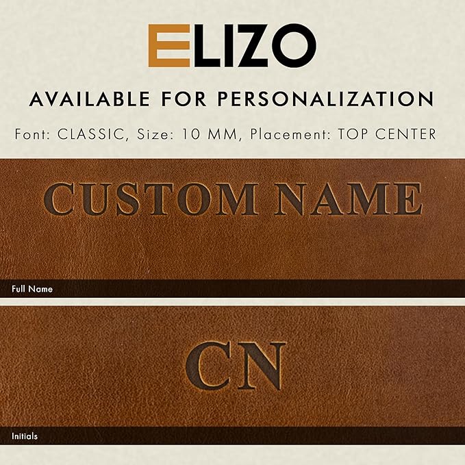 ELIZO Personalized Custom Desk Pad Set Real Leather Desk Mat Mouse Pad Unique Gifts for Him Her Leather Gifts for Men Women Engraved Embossed Monogrammed Corporate Gifts