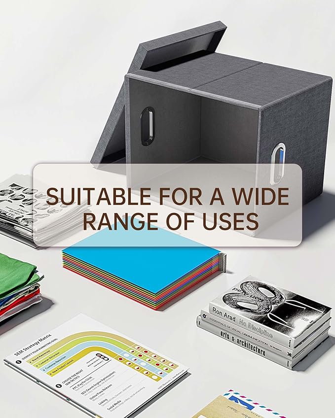 Oterri File Organizer, File Box, File Cabinet for Letter File Folder Storage, Hanging File Organizer for Office/Decor/Home,Document Organizer, 1 Pack,Dark-Gray-Box Only