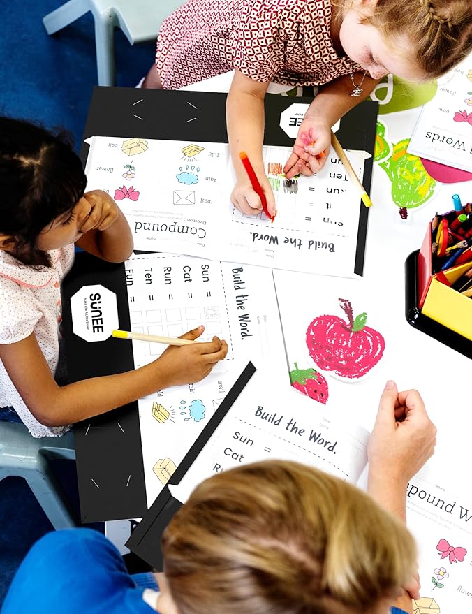 SUNEE Folders with Pockets 3 Hole Punched(50 Pack, Black), 2 Pocket Folders Fit Letter Size Paper, Paper File Folder for School Office Home Business