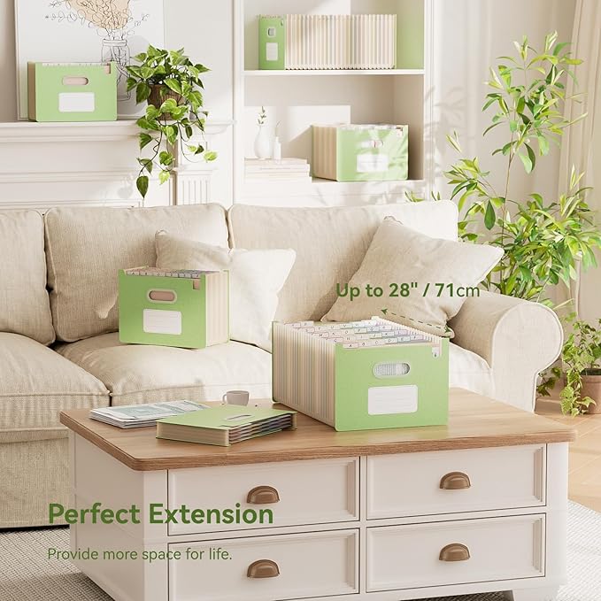 Accordion File Organizer, 26 Pockets Wheat Straw Expanding File Folders, Upright&Open Top, A-Z Bill Receipt Organizer, 100% BPA Free, Return to Nature, Healthy Living, Letter/A4 Size-Mint Green