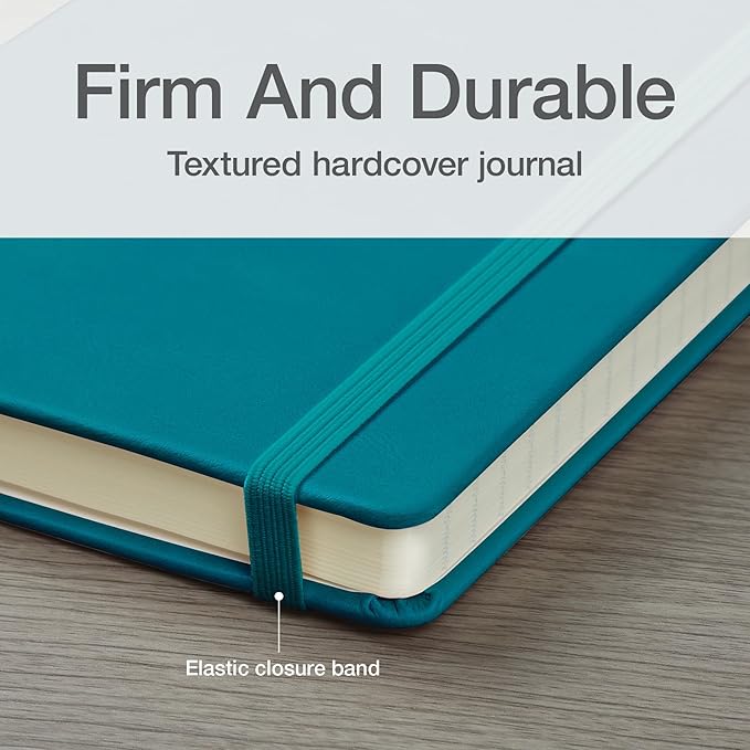 Oxford Journal, Lined Writing Notebook, Writer's Journal, Classic Notebook for School or Office, 240 Pages of Lined Ivory Paper, 5" x 8.25", Teal Hardcover (1014493)