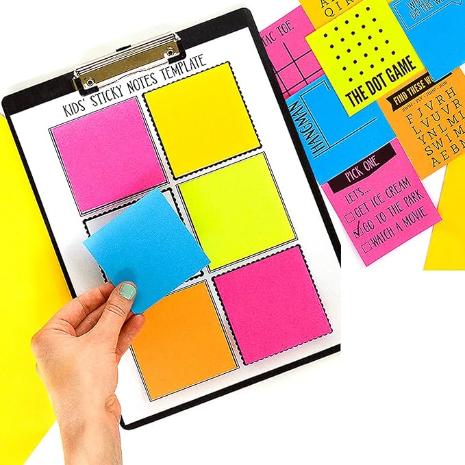 SIMONA Sticky Notes 3x3 in, 6 Color Bright Colorful Sticky Pad, 6 Pads/Pack, 100 Sheets/Pad, Self-Sticky Note Pads (Yellow, Green, Blue, Orange, Purple, Rose) …
