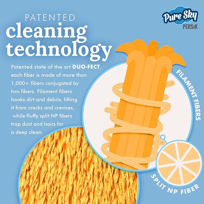 persik Pure-Sky Microfiber Glove Dusting Mitt - Ultra Microfiber Cleaning Cloth Glove - JUST ADD Water No Detergents Needed - Use for Cleaning Furniture, Home