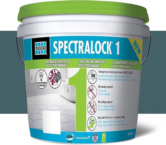 LATICRETE SPECTRALOCK® 1 Pre-Mixed Grout – Professional Ready-to-Use One-Step Tile Grout with Epoxy-Like Performance for Floors, Walls, Showers & Pools – #53 Twilight Blue