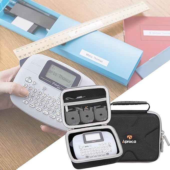 Aproca Storage Case Compatible with Brother PT-M95 P-Touch Monochrome Label Maker, Portable Hard Bag for 4 Label Tapes (Case Only)