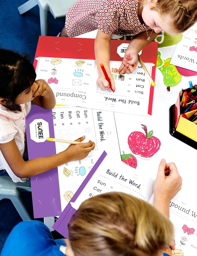 SUNEE Folders with Pockets 3 Hole Punched(50 Pack, Purple), 2 Pocket Folders Fit Letter Size Paper, Paper File Folder for School Office Home Business