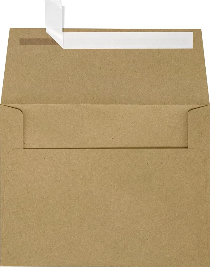 LUXPaper A7 Invitation Envelopes | Peel & Press | 5 1/4" x 7 1/4" | Grocery Bag Brown | 70lb. Text | 1,000 Qty