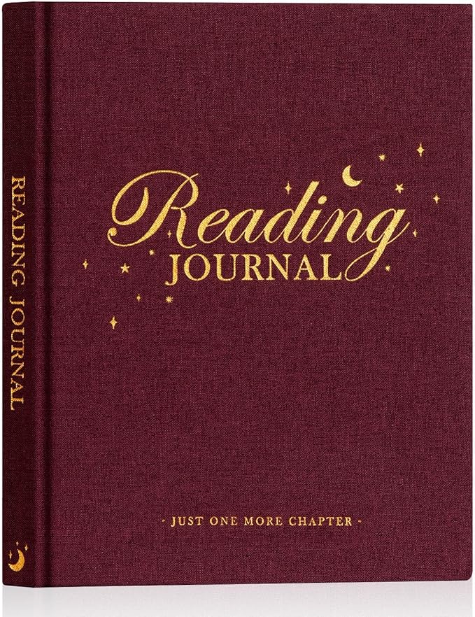 Lanpn Reading Journal Book Journal for Book Lovers Readers, 9.3" x 7.7" Book Tracker Journal, Linen Hardcover Reading Log Book with 52 Book Reviews, 158 Pages Reading Notebook Bookish Gifts (Pruple)