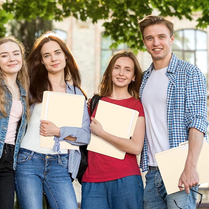 SUNEE File Folders, 30 Pack Manilla Folders 8.5 x 11, 1/2 Cut Tab for Easy Labeling and Organization, Durable Standard Paper for Home, Office, School Filing