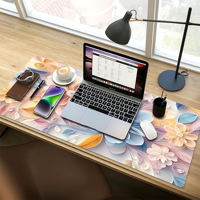 Large Gaming Mouse Pad (31.5"x11.8") - XXL PU Leather Waterproof Desk Mat with Non-Slip Rubber Base for Keyboard, PC & Office