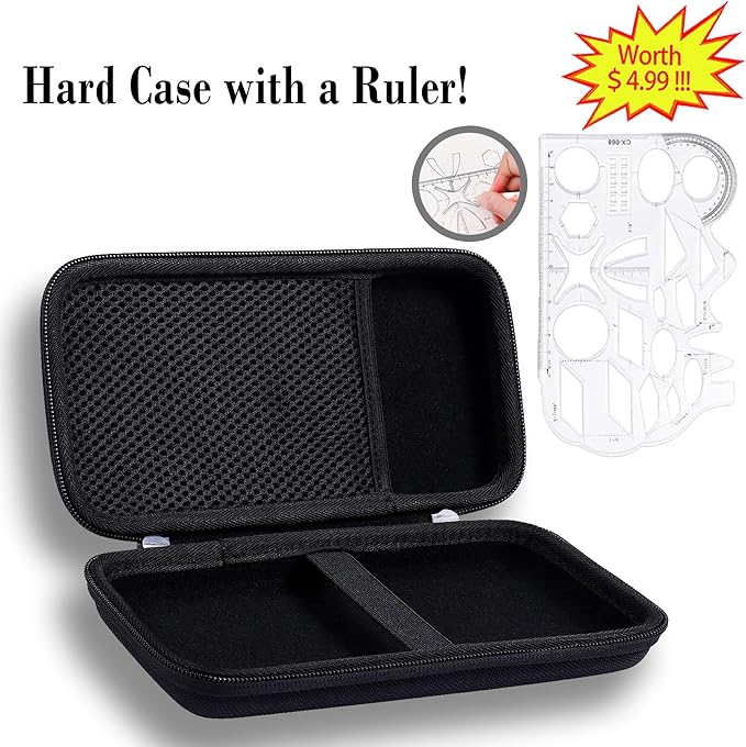 co2CREA Carrying Case for Texas Instruments TI-84 Plus CE Python Enhanced/TI-84/TI-Nspire CX II CAS/TI-Nspire CX II/TI-83 Plus/TI-89 Titanium/TI-85/TI-86 Color Graphing Calculator, All Black Case