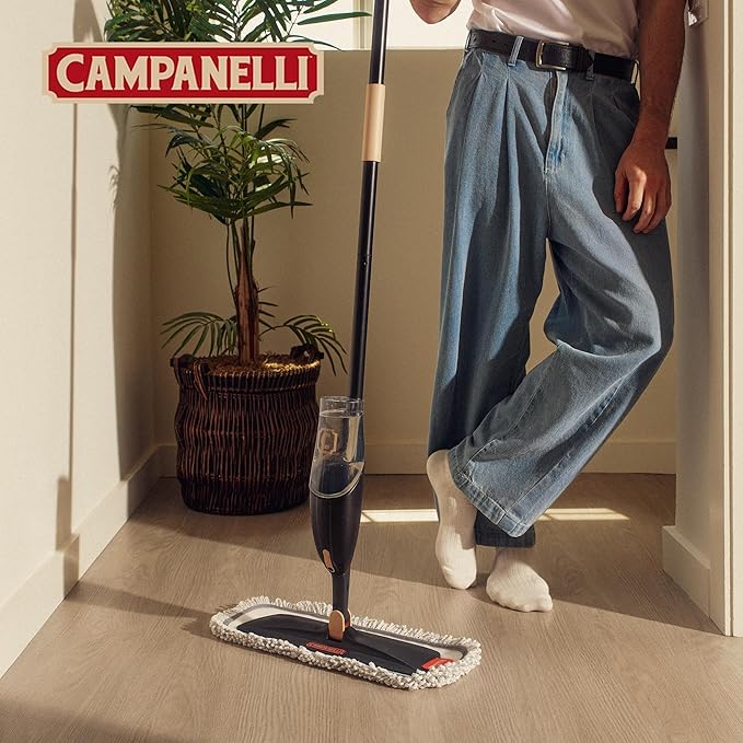 CAMPANELLI Pro Series Spray Mops for Floor Cleaning - Long-Lasting Durable Microfiber Mop with 2 Easy Glide Pads & Solution Tank for Hardwood Laminate, Tile and Vinyl Floors | 19" Wide