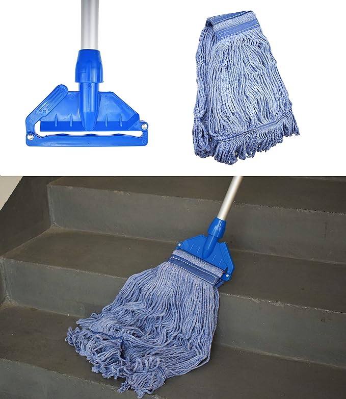 Mop Head Replacement Commercial Heavy Duty String Blue Wet Mop Heads for 3 Typs Commercial Mop Handle(3,Medium)