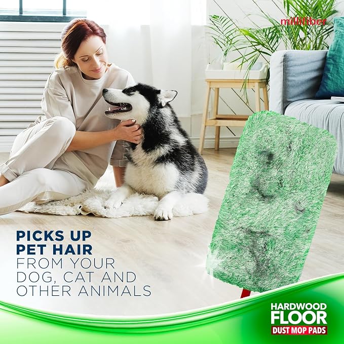 Millifiber Floor Duster Refill 15x8 Inches - Pet Heavy Duty Duster Refill Compatible with All 15x8 Mop Heads, 3-Pack (Mop is Not Included)